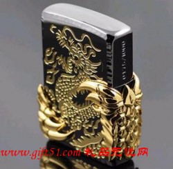 zippo打火機黑金中國龍