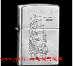 ZIPPO打火機 古銀雙刻一帆風順