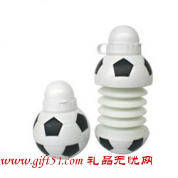 運動折疊水壺 足球水杯