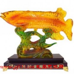 琉璃工藝品旺財(cái)擺件 招財(cái)金龍魚
