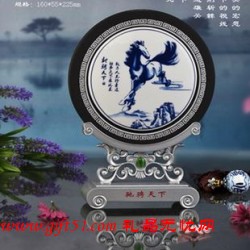 炭雕馳騁天下圓盤定做 會議紀念禮品