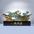 八駿雄風,馬到成功 古法琉璃定制 年終禮品