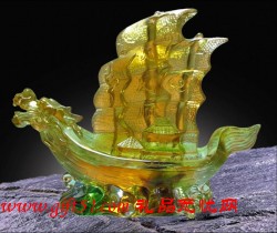 琉璃一帆風順擺件定制