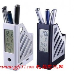 4接口USB萬年歷筆筒定制