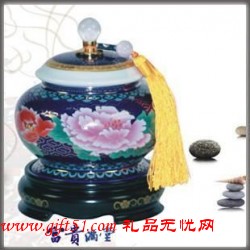 景泰藍富貴滿堂茶葉罐