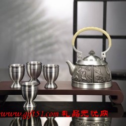 和諧發展純錫茶具六件套禮物