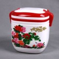 花開(kāi)富貴方形手提高層飯盒定制,飯盒定做