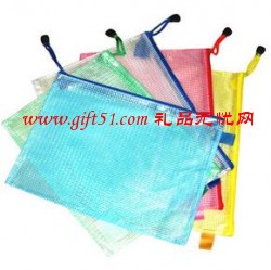 A4網格拉鏈透明文件袋定制,手提式收納袋定做