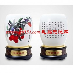 嶺南喜荔旋轉筆筒定制,筆筒定做