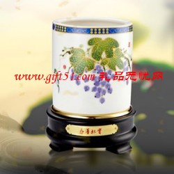 春華秋實旋轉筆筒