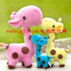 彩色長頸鹿毛絨公仔定制