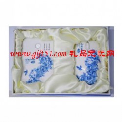 青花移動電源套裝(移動電源+鼠標)