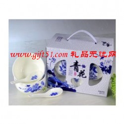 青花瓷套裝碗勺 廚房實用禮品