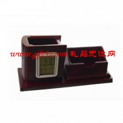 木制萬年歷筆筒 商務辦公筆筒
