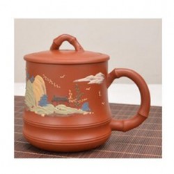 紫砂辦公竹節杯