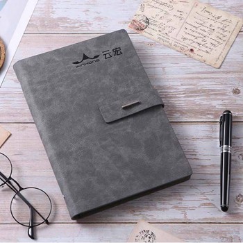 簡(jiǎn)約仿皮記事本辦公商務(wù)本子可定制logo